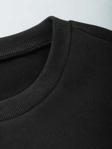 Franclia Sudadera holgada de talla grande con parches a rayas, para primavera/otoño - Negro - Ver 3