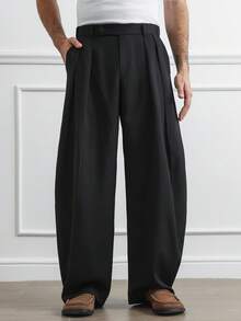 HUEFORM Quần dài nam ống rộng, dáng suông thoải mái, chống nhăn, thấm hút mồ hôi, kiểu dáng cổ điển, phù hợp cho việc đi làm. - màu đen - Xem 4