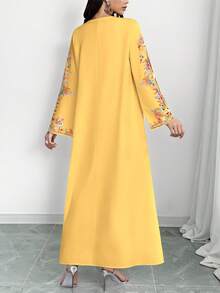 SHEIN Najma Women's Polka Dot Print V-Neck Long Sleeve Elegant Dress, Spring/Summer - Multicolor - View 2