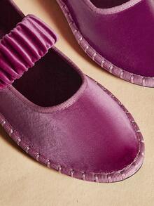 Rosivie 女士休闲百搭通勤简约平底鞋 - 紫色 - 查看 5