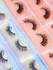 自然交叉浓密效果混合假睫毛，20/40款，精致日常款和漫画风，旅行必备，圣诞节和新年礼物套装，生日/约会/送给她的礼物，妻子、女友、母亲，派对必备，礼盒包装。 - 黑色 - 查看 4