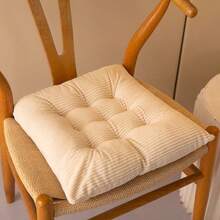 1 Set Of Corduroy Chair Cushion (With Tie), Super Soft And Warm Floor Cushion (Suitable For Reading Area), Comfortable Square Chair Cushion (Suitable For Adults), Suitable For Halloween And Christmas Decoration - Multicolor - View 3