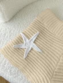 Elamini Women's Beach Vacation Style Starfish Crochet Knit Shorts - Apricot - View 5