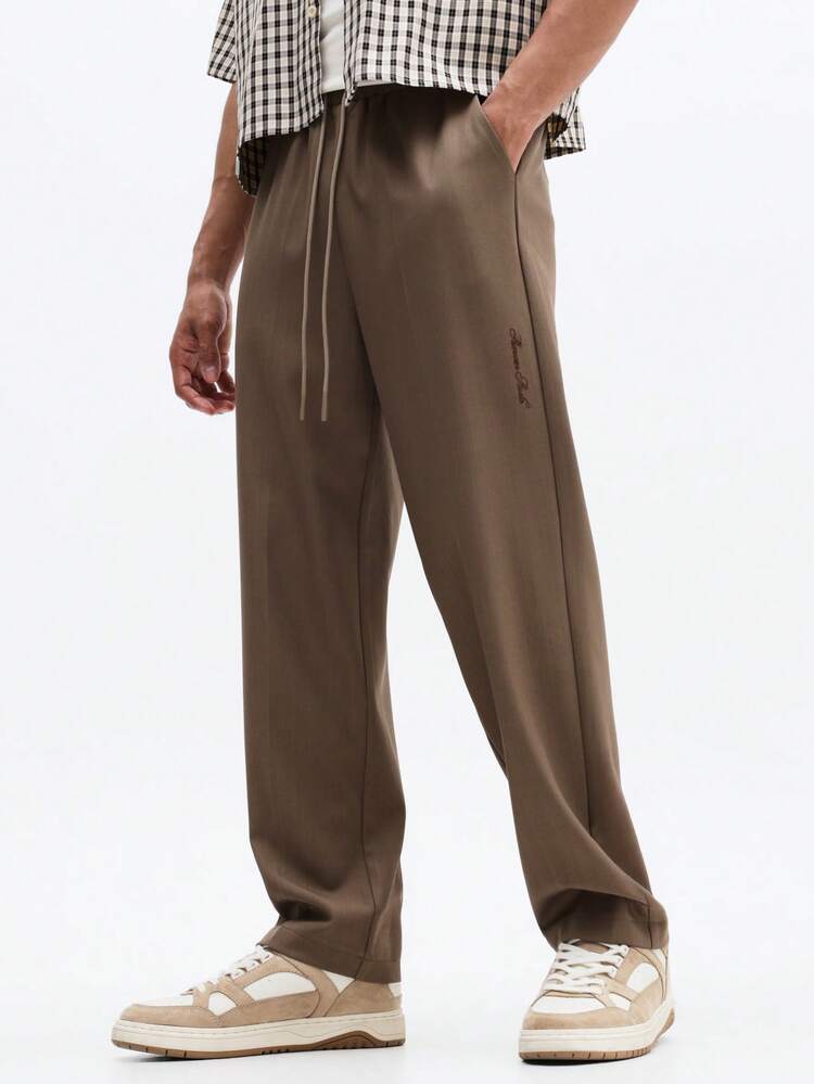 Slim Pull On Trouser With Metal Detail