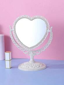 1pc Double-Sided Desktop Makeup Mirror - White - View 4