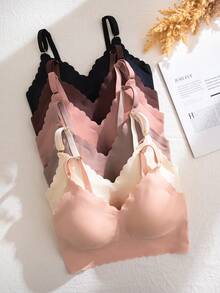 NudeFit 6pcs/Set Bra Perekat Tanpa Jahitan Ukuran Plus dengan Pinggiran Bergelombang dan Cup yang Dapat Dilepas, Nyaman - MultiWarna - View 3