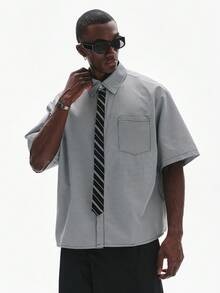 STYNVO 男士休闲短袖衬衫配领带