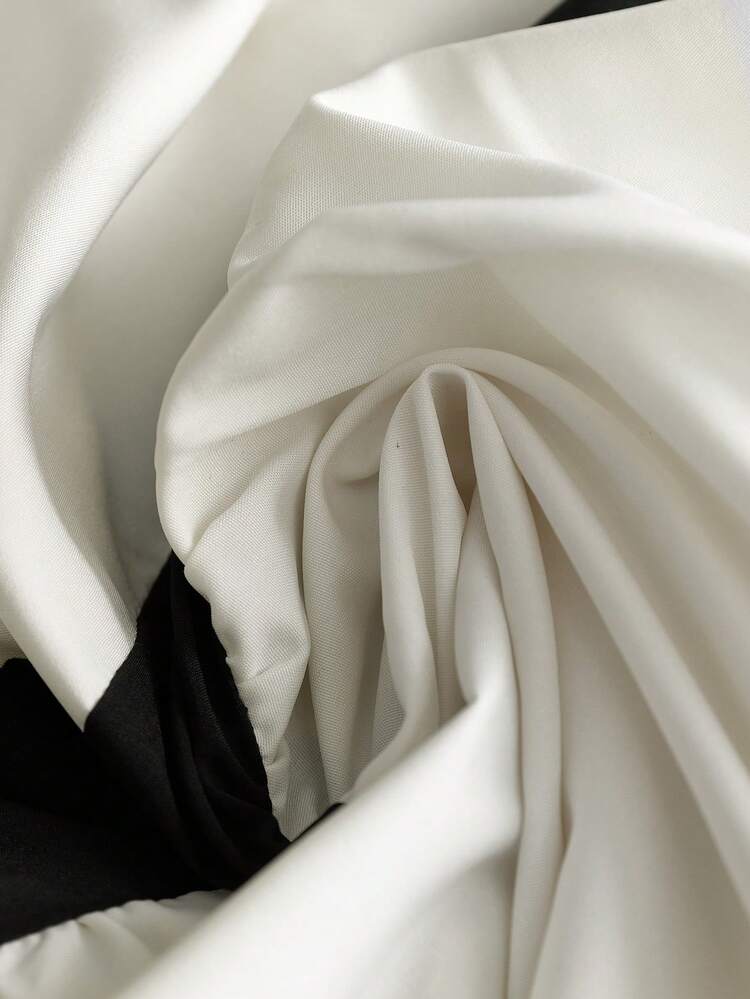 Franclia Vestido sin mangas de unicolor tejido con hombros oblicuos en contraste, elegante para primavera/verano - Albaricoque - Añade 5