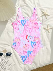 SHEIN 女童连体泳衣速干沙滩泳装，适合8-14岁女孩 - 彩色 - 查看 2