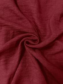 Elenzga Plus Size Women's Elegant Alice Fabric Shirt Collar Raglan Sleeve Waist Tie Bow Wooden Button Spring/Summer New Versatile Casual Club Fashionable Design Dress - Burgundy - View 7