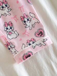 Cozy Pixies Bộ 2 món cho bé gái, gồm áo khoác cardigan cổ bẻ mềm mại in hình động vật hoạt hình và quần cạp chun. - Hồng - Xem 6