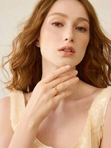 MOTF PREMIUM 18K GOLD PLATED DIAMOND RHOMBUS SINGLE RING - Orange - View 5