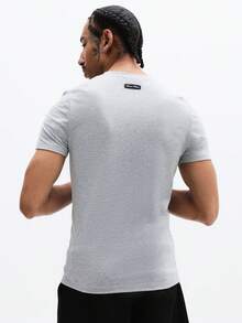 SUMWON Tricou bărbătesc esențial, cu mânecă scurtă, cu nasturi, stil casual, din amestec de bumbac, croială regulată, confortabil, primăvară-vară, clasic, esențial pentru garderobă - Gri - Vizualizare 2