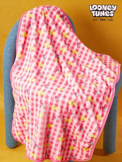 LOONEY TUNES X PETSIN 1 Multi-Functional Yellow Bird Strawberry Pet Cat Dog Universal Warm And Comfortable Blanket, Rose Red Autumn And Winter Thick Absorbent Bath Towel