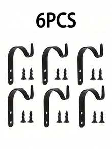 Bộ 3/6/9/12 móc treo tường bằng sắt mộc mạc, giá treo cây hình chữ S uốn cong nhỏ, móc treo cây trang trí bằng gang, hoàn hảo để treo cây, đèn, tác phẩm nghệ thuật và nhiều hơn nữa, trang trí nhà cửa theo phong cách cổ điển trong nhà và ngoài trời - Bao gồm ốc vít - Nhiều màu - Xem 15