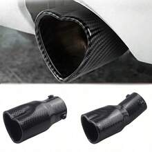 Car Modification Exhaust Throat Single Outlet Heart-Shaped Stainless Steel Exhaust Tip Muffler Tail Pipe Car Exterior Accessory - A - View 8