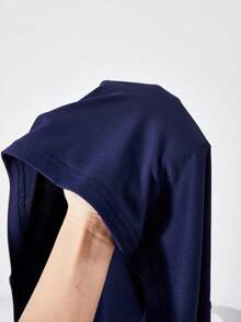 SHEIN Sparklyn 2件套 少女休闲时尚露肩字母印花宽松T恤和阔腿灰色裤子，春夏款 - 彩色 - 查看 4