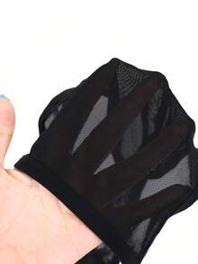 时尚性感黑色镂空网眼蓝色滚边腰部男士内裤 - 黑色 - 查看 5