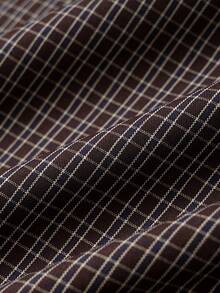 PAVTROS 男士格子印花纽扣刺绣短袖衬衫 - 彩色 - 查看 5