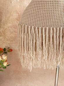 Soleia 女士V领露背系带修身针织连衣裙，波西米亚风，度假风，秋冬款 - 卡其色 - 查看 5