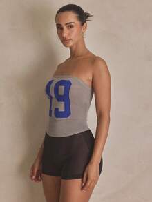 MUSERA 夏季运动休闲抹胸上衣，适合日常穿着，展现街头风尚。 - 灰色 - 查看 3