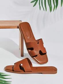 SHUZIA 女士舒适日常休闲平底凉鞋