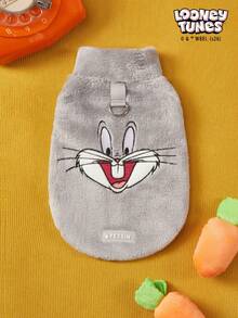 LOONEY TUNES X PETSIN 1 Áo khoác không tay mềm mại, ấm áp và thoải mái, chống trượt, thêu hình thỏ xám vui vẻ dành cho thú cưng (mèo, chó) với khóa cài. - Xám - Xem 7