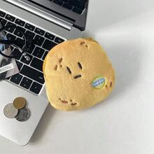 Joivida 1个可爱笑脸黄色土豆零钱包，卡通阳光土豆毛绒收纳袋，钥匙扣小包，卡哇伊包包挂饰 - 卡其色 - 查看 6