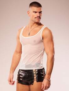 FeverCity 性感透视派对夜店男士背心 - 白色 - 查看 5