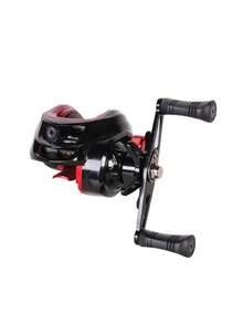 黑色红色鼓式渔线轮，全金属轴承，强劲的泄力系统，专业淡水咸水钓鱼装备，适用于鲈鱼、鲶鱼、鳟鱼垂钓。 - 彩色 - 查看 4