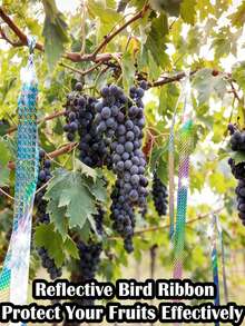 Double-Sided Reflective Bird Scare Tape, Durable Flash Repellent For Orchard, Farm & Pond To Protect Crops & Trees - Baby Blue - View 2