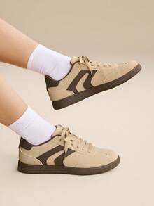 CUCCOO EASI 2026 New Spring Women's Retro Versatile Casual Sports Shoes, Flat White Sneakers - Beige - View 9