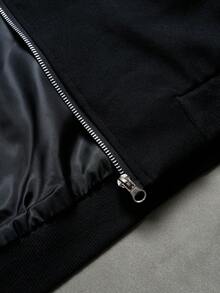 Manfinity Homme Áo khoác và áo vest in họa tiết, kẻ sọc bên hông, phong cách thường ngày. - màu đen - Xem 7