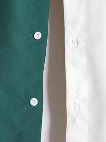 Manfinity BRENVOR 寬鬆男士字母圖形彩塊衫，不帶內搭