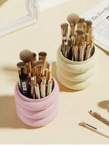 Joivida 1 pieza Organizador de brochas de maquillaje con estilo - Estante de almacenamiento de cosméticos de uso múltiple para el escritorio, soporte para lápiz labial y taza para bolígrafos para el hogar y la residencia universitaria, organizador de maquillaje estético - Multicolor - Ver 9