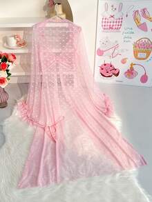 PetitDoll 2pcs/Set Lace Patchwork Sexy Nightgown Set, Valentine's Day