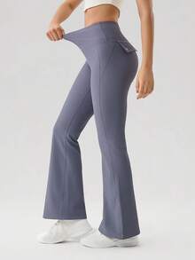 OutZeal Women Tummy Control Thermal Lined Pocket Blue Sports Legging Winter Camping Hiking - Blue - View 5