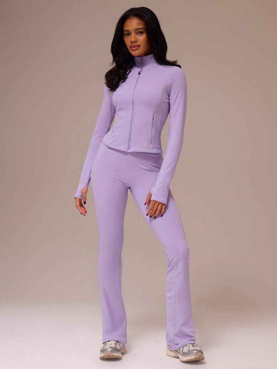 Musera Sport 运动修身喇叭瑜伽裤，冬季运动健身休闲两用 - 紫丁香色 - 查看 1