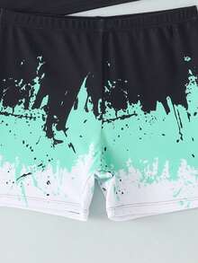 Boys' Long Sleeve Patchwork Swimsuit + Swim Trunks 2-Piece Swimwear Set - Multicolor - View 4