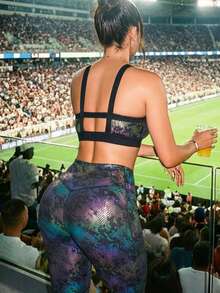 Innovista Women's Fashion Snake Skin Print Leggings, Other Dance Wear Holo Leggings Iridescent Animal Print High Waist Workout Leggings Women, Side Pocket, Stretch Quick Dry, Tummy Control Sculpting, Squat Proof | Gym HIIT Running Yoga Pilates | Leggings Tornasol Animal Con Bolsillo | Legging Holográfica Animal Com Bolso | AR: ليقنز لامع بطباعة حيوان مع جيب | Gymtok Y2k Athleisure - Black - View 10