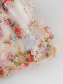 Franclia Women's Sweet Pleated Floral Print A-Line Skirt (Irregular Print) - Multicolor - View 3