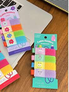 Joivida 4Pcs Cute Cartoon Magic Tape Cable Ties – Multi-Use Organizer For PC & Earphone Wires - Multicolor - View 14