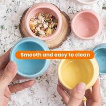 Ceramic Material Feeder, Anti-Spill Anti-Chewing Bowl Food Drinking Bowl, Parrot Cockatiels Parakeets Conures Zebra Finch Hamsters Guinea Pigs Rabbits Gerbil- Small Pet Supplies. - Multicolor - View 6