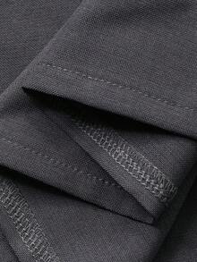 FRIFUL 女士纯色不对称褶裥D形环腰宽下摆半身裙，宽松休闲百搭 - 灰色 - 查看 7