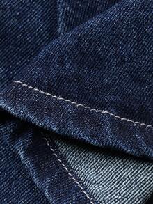DAZY Váy denim dễ thương kiểu dáng thường ngày cho bé gái, có nơ trang trí, thích hợp cho mùa hè. - Màu xanh lam - Xem 7