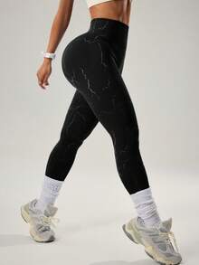 Velisys Women's High Waist Elastic Lightning Print Leggings, Skin-Friendly - Multicolor - View 3