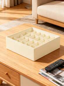 1-Pack Solid Color Underwear Storage Box, Beige Non-Woven Fabric Sock Storage Box, Storage Box For Underwear, Bras, Socks, Ties, Scarves In The Wardrobe, Wardrobe Storage Box - Beige - View 10