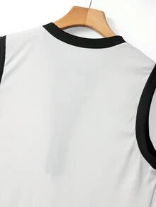 GlowEve CURVE Plus Size Black And White Summer Elegant Office 2 Pieces Set Women Contrast Color Tank Top+Satin Skirt,Casual Classy Work Clothes Blouse Terno Female - Black and White - View 7