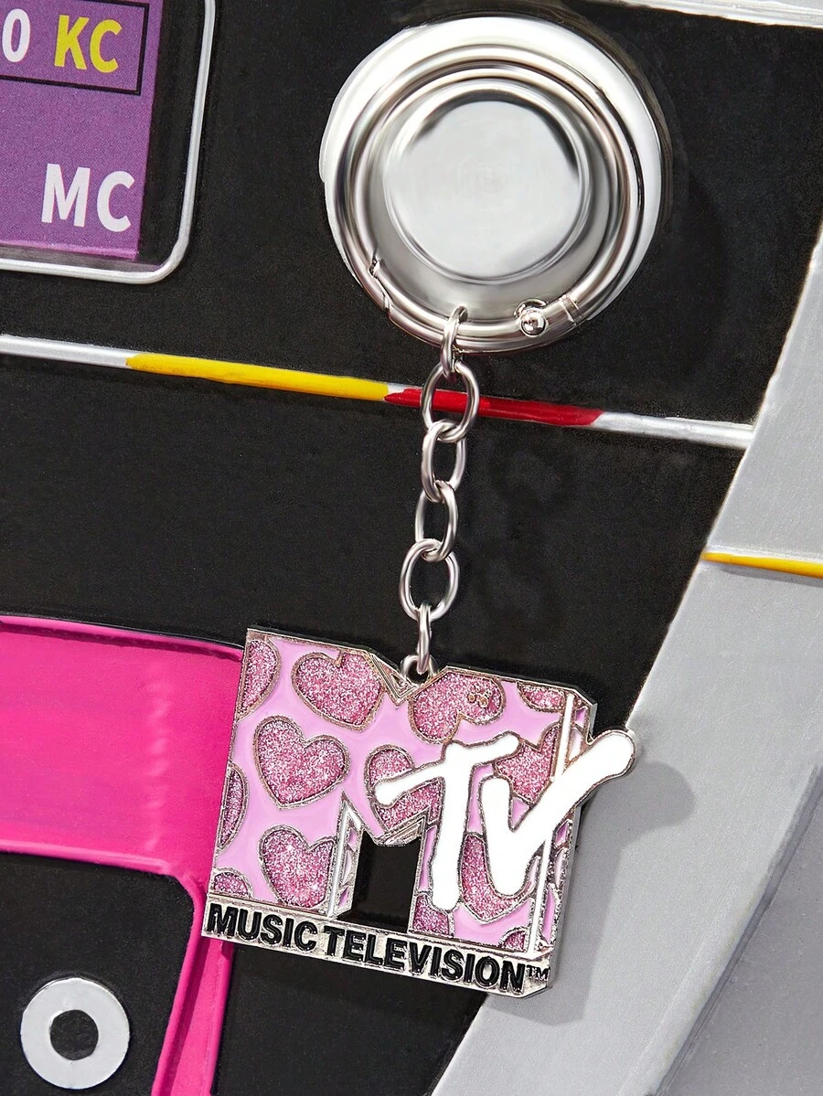 MTV | SHEIN 时尚锌合金亮面樱桃粉钥匙扣,奢华精致,可作包包挂饰、吊坠、纪念品、收藏品,适用于礼品、钱包、书包、背包、汽车配件等。 - 粉紫色 - 查看 1