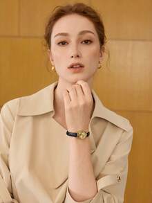 MOTF PREMIUM 女士时尚简约优雅金色罗马数字腕表 - 金色 - 查看 9